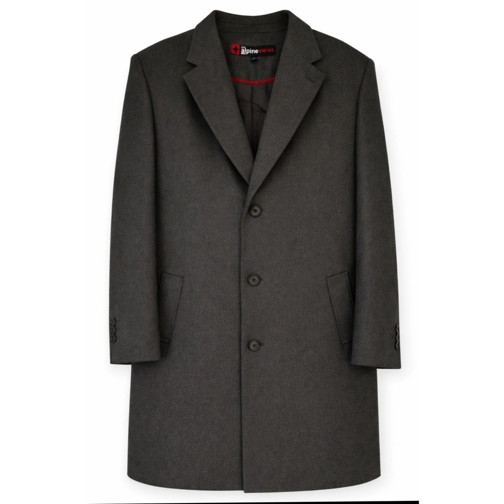 Alpine Swiss Men's Wool Blend Overcoat Size L